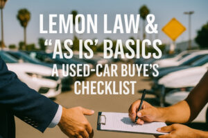 Lemon Law & “AS IS” Basics A Used-Car Buyer’s Checklist