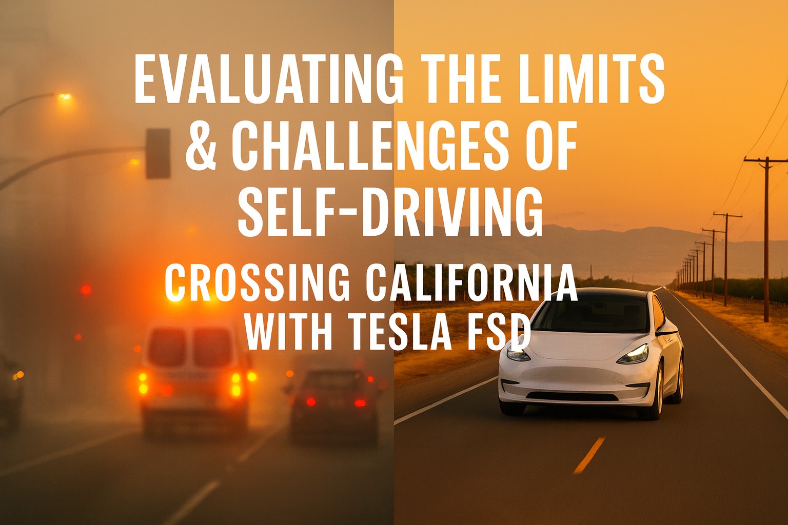 Evaluating the Limits and Challenges of Self-Driving Crossing California with Tesla FSD