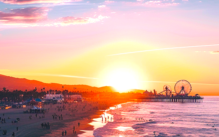 Santa Monica Beach sunset view