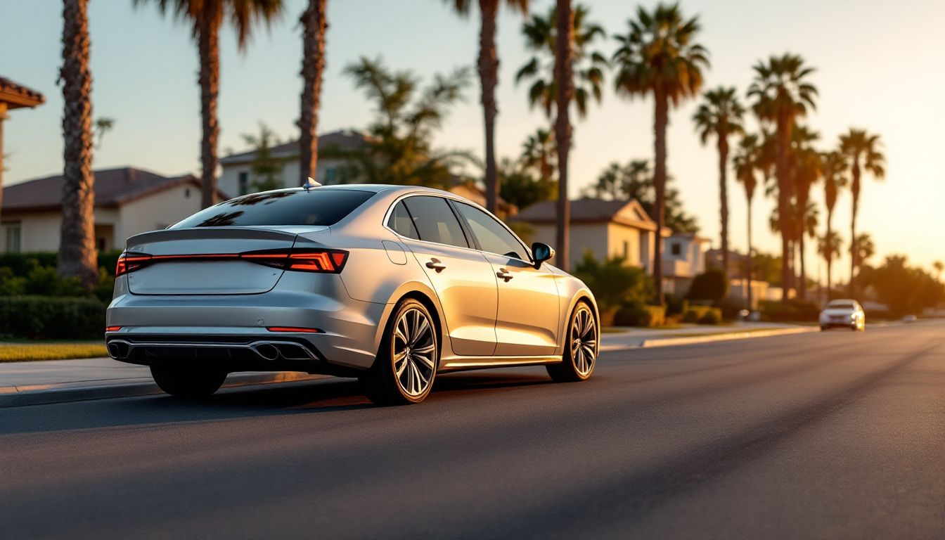 Reliable sedan parked on a suburban California street