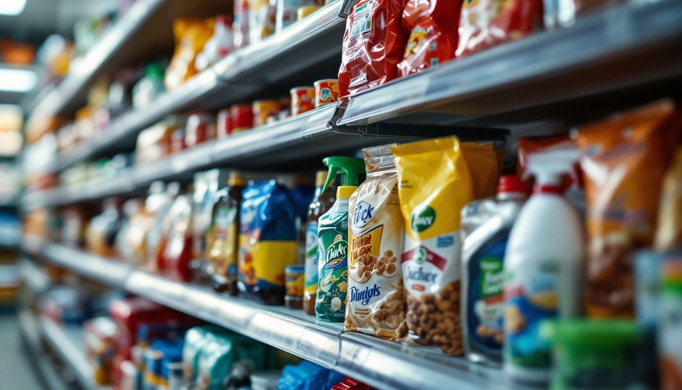 Everyday consumer products on store shelves