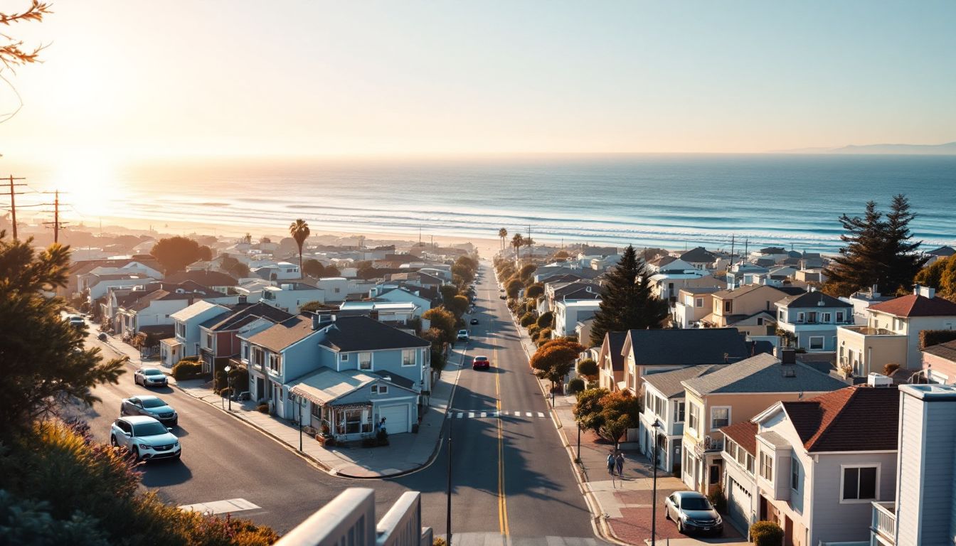 City view stretching to the Pacific Ocean