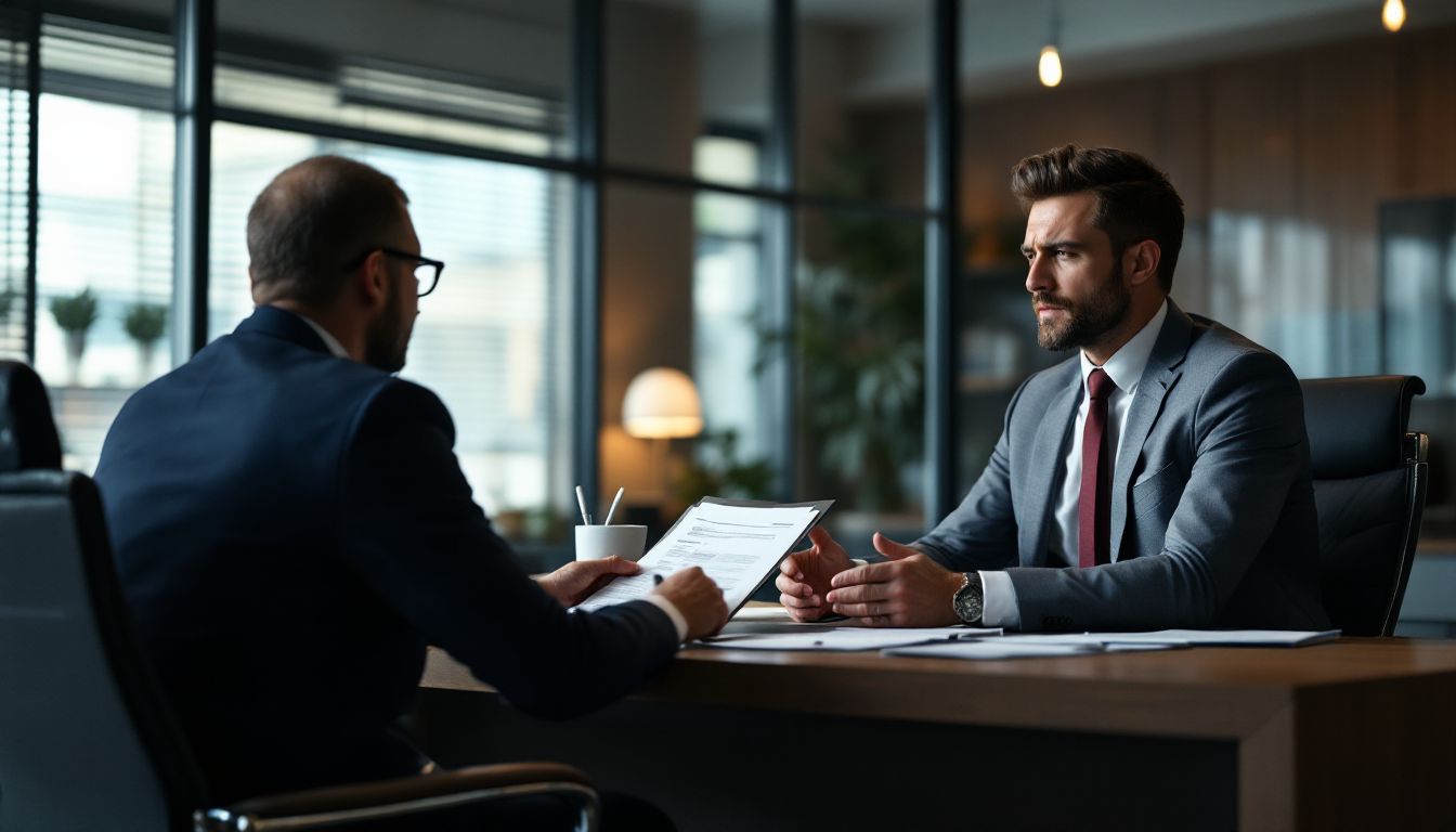 Entrepreneur meeting a bank loan officer